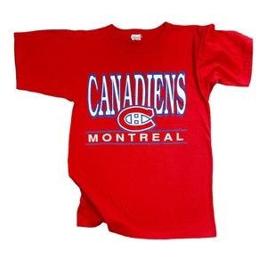 Vintage 1980s Montreal Canadiens Single Stitch Ravens Athletic T-shirt